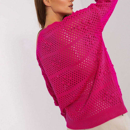 Airy Elegance Openwork Knit Pullover - Très Elite