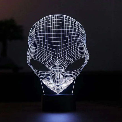Alien 3D Optical Illusion LED Night Light - Vibrant Color-Changing Home Decor Piece - Très Elite