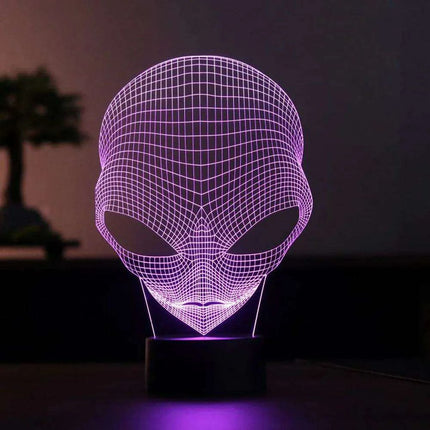 Alien 3D Optical Illusion LED Night Light - Vibrant Color-Changing Home Decor Piece - Très Elite