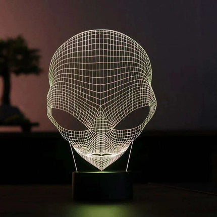 Alien 3D Optical Illusion LED Night Light - Vibrant Color-Changing Home Decor Piece - Très Elite