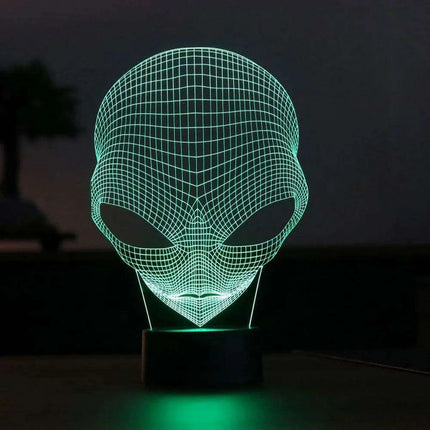 Alien 3D Optical Illusion LED Night Light - Vibrant Color-Changing Home Decor Piece - Très Elite