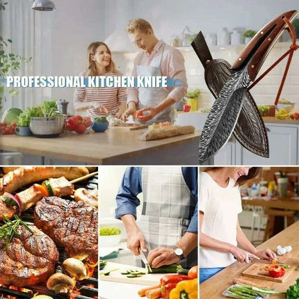 All-Purpose Carbon Steel Knife for Kitchen and Outdoor Use - Très Elite