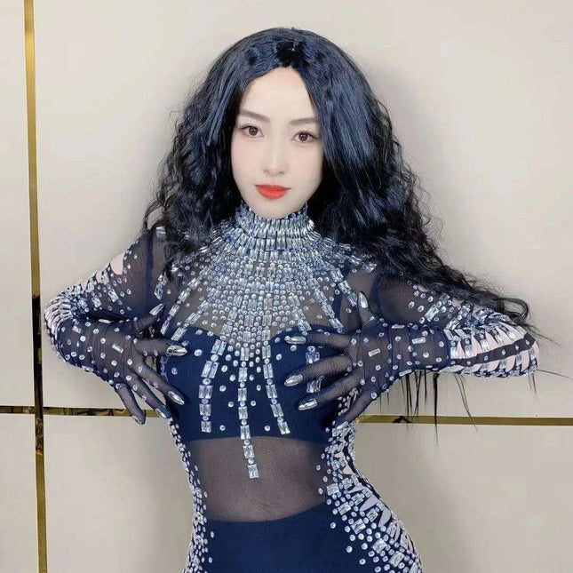 Allure Mesh Black Jumpsuit for Dazzling Nights