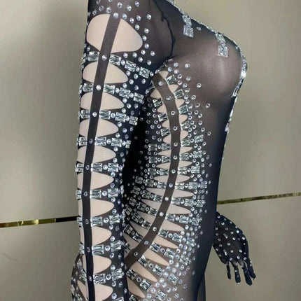 Allure Mesh Black Jumpsuit for Dazzling Nights - Très Elite