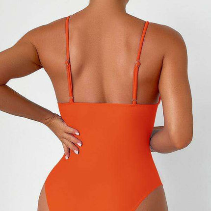 Alluring Elegance Deep V Neck One-Piece Swimsuit for Stunning Summer Style - Très Elite