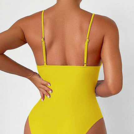 Alluring Elegance Deep V Neck One-Piece Swimsuit for Stunning Summer Style - Très Elite
