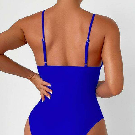 Alluring Elegance Deep V Neck One-Piece Swimsuit for Stunning Summer Style - Très Elite