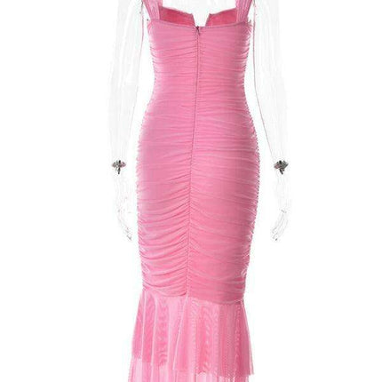Alluring Fishtail Dress with Suspender Accents for Women - Très Elite