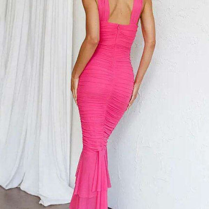 Alluring Fishtail Dress with Suspender Accents for Women - Très Elite