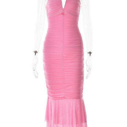 Alluring Fishtail Dress with Suspender Accents for Women - Très Elite