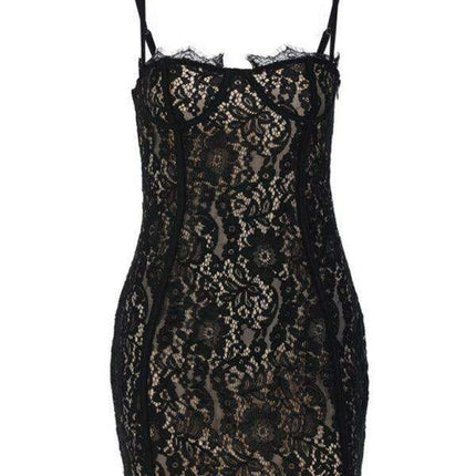 Alluring Suspender Bodycon Mini Dress - Très Elite