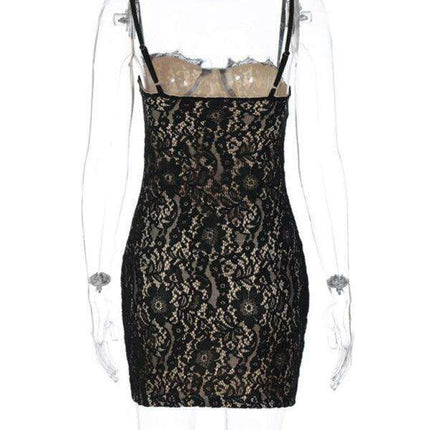 Alluring Suspender Bodycon Mini Dress - Très Elite