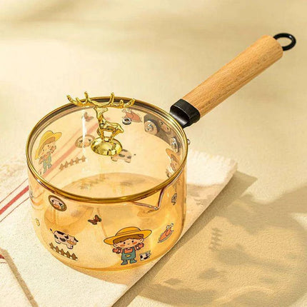 Amber Charm: 1.7L Borosilicate Glass Gourmet Cooking Pot for Soups and Noodles - Très Elite