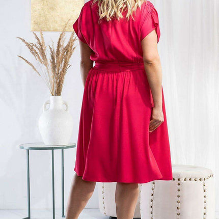 Aniceta Chic Plus Size Midi Dress - Flared Elegance for Modern Women