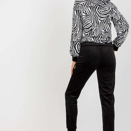 Animal Print Velour Hoodie And Jogger Set Rue Paris - Très Elite