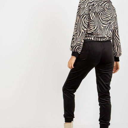 Animal Print Velour Hoodie And Jogger Set Rue Paris - Très Elite