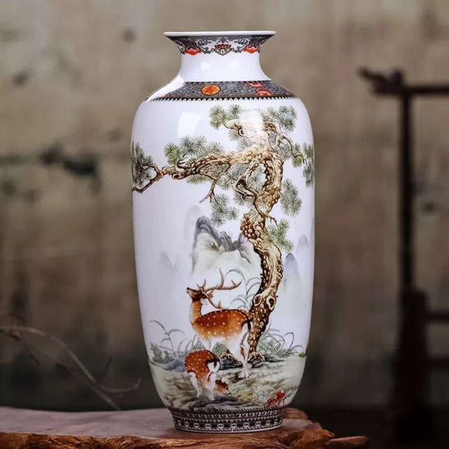 Antique Chinese Ceramic Vase with Intricate Animal Motif - Timeless Charm