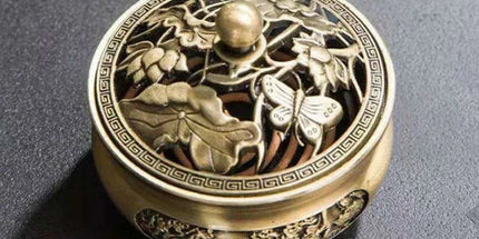 Antique Hollow Copper Incense Burner with Three Legs - Elegant Zen Decor for Home and Yoga Spaces