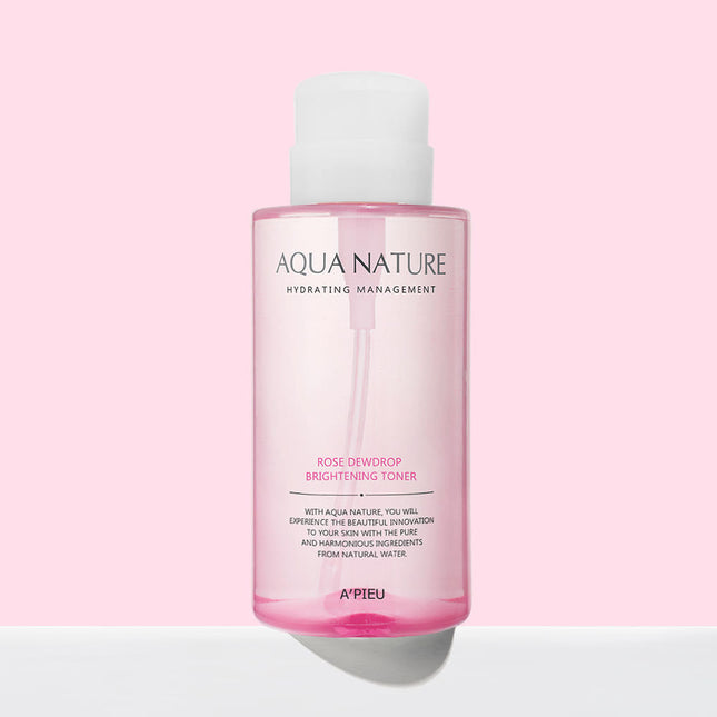 A'pieu Aqua Nature Rose Dew Drop Brightening Toner 500ml - Très Elite