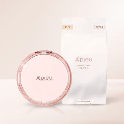 A'pieu Waterlock Cushion SPF50+ PA++++ Set 15g + 15g(Refill) #21 Light Beige - Très Elite