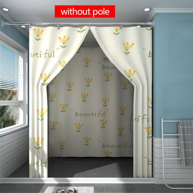 Farmhouse Style Waterproof Shower Curtain Set with Room Partition - 1 Piece