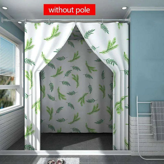 Farmhouse-Inspired Waterproof Shower Curtain with Room Divider - Single Piece