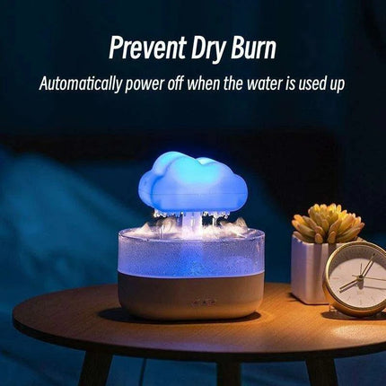 Aromatherapy Rain Cloud Humidifier with LED Night Light and Calming Raindrop Sounds - Très Elite