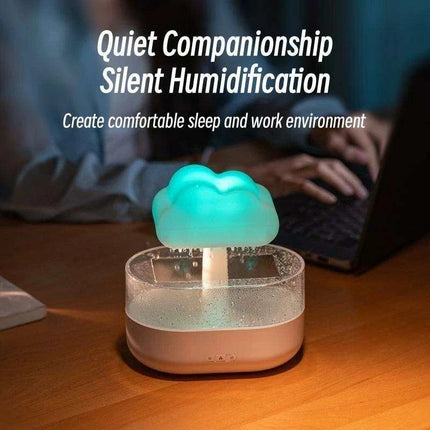 Aromatherapy Rain Cloud Humidifier with LED Night Light and Calming Raindrop Sounds - Très Elite
