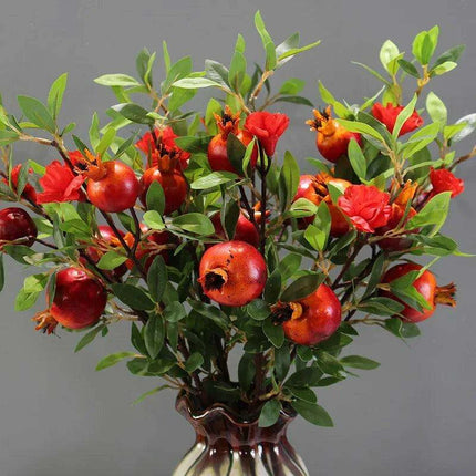 Artificial Flower Pomegranate Branch for Home Decor - Très Elite