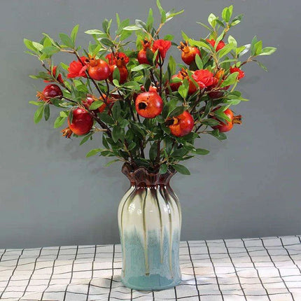Artificial Flower Pomegranate Branch for Home Decor - Très Elite