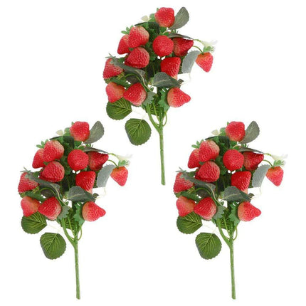 Artificial Strawberry Blossom Bouquet - Set of 3 - Très Elite