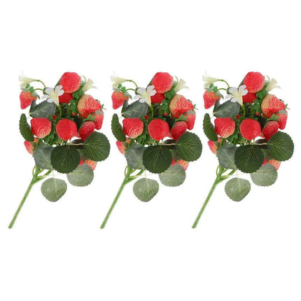 Artificial Strawberry Blossom Bouquet - Set of 3 - Très Elite