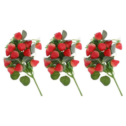 Artificial Strawberry Blossom Bouquet - Set of 3 - Très Elite
