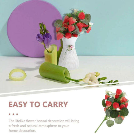 Artificial Strawberry Blossom Bouquet - Set of 3 - Très Elite