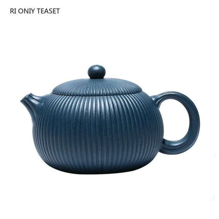 Artisan 250ml Purple Clay Teapot with Eye-Catching Striped Pattern - Genuine Tea Pot - Très Elite