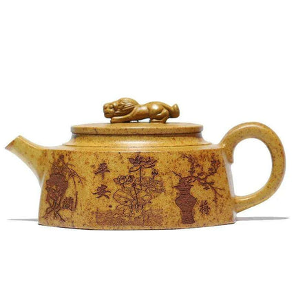 Artisan 270ml Yixing Purple Clay Dragon Bone Infuser Teapot - Traditional Tea Masterpiece - Très Elite