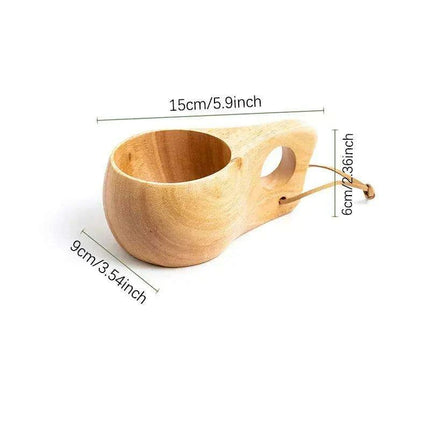 Artisan Acacia Wood Adventure Mug with Stylish Rope Handle - Your Unique Outdoor Drinkware - Très Elite