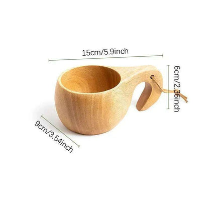 Artisan Acacia Wood Adventure Mug with Stylish Rope Handle - Your Unique Outdoor Drinkware - Très Elite
