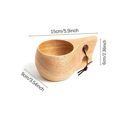 Artisan Acacia Wood Adventure Mug with Stylish Rope Handle - Your Unique Outdoor Drinkware - Très Elite