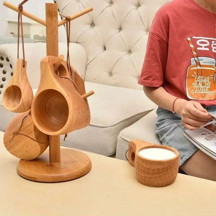 Artisan Acacia Wood Adventure Mug with Stylish Rope Handle - Your Unique Outdoor Drinkware - Très Elite