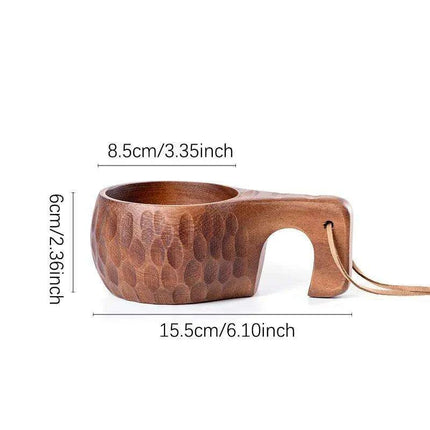 Artisan Acacia Wood Adventure Mug with Stylish Rope Handle - Your Unique Outdoor Drinkware - Très Elite