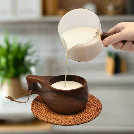 Artisan Acacia Wood Adventure Mug with Stylish Rope Handle - Your Unique Outdoor Drinkware - Très Elite