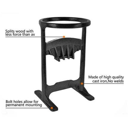 Artisan Cast Iron Log Splitting Wedge - Essential Tool for Camping and Outdoor Adventures - Très Elite