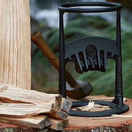 Artisan Cast Iron Log Splitting Wedge - Essential Tool for Camping and Outdoor Adventures - Très Elite
