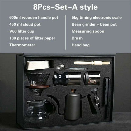 Artisan Coffee Brewing Mastery: Deluxe Wooden Set for Elevated Experiences - Très Elite