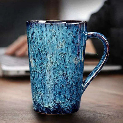 Artisan Crafted 400ml Ceramic Mug - Distinctive Textured Tea Cup - Très Elite