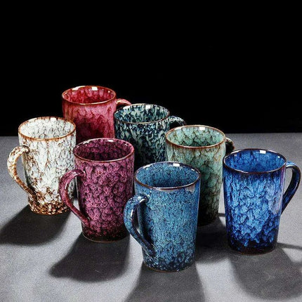 Artisan Crafted 400ml Ceramic Mug - Distinctive Textured Tea Cup - Très Elite