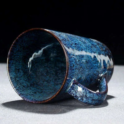Artisan Crafted 400ml Ceramic Mug - Distinctive Textured Tea Cup - Très Elite