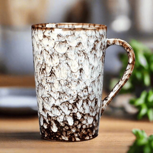 Artisan Crafted 400ml Ceramic Mug - Distinctive Textured Tea Cup