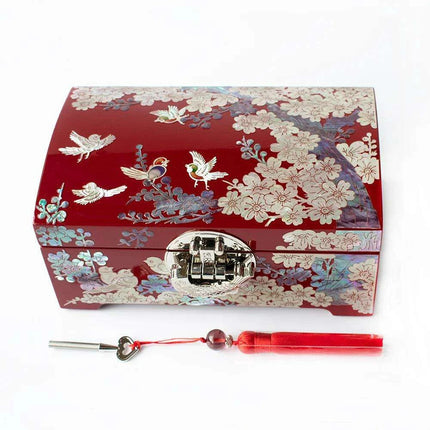 Artisan Crafted Abalone Jewelry Box with Lock and Integrated Mirror- Très Elite- Très Elite